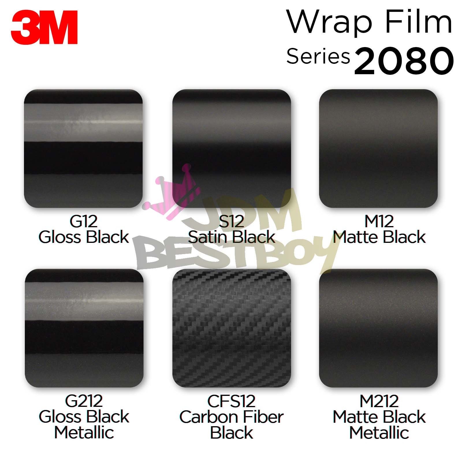 3M 2080 Black Matte Satin Car Wrap Vinyl S12