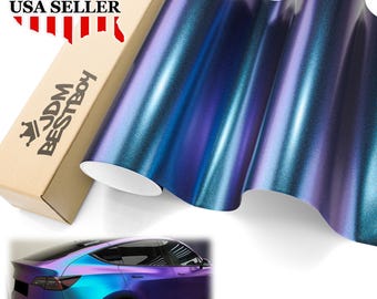 Purple Teal Galaxy Dust Matte Diamond Glitter Metallic Color Flip Car Vehicle Vinyl Wrap Sticker Decal Air Release Bubble Free DIY Film