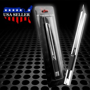 ESSMO 30 Degree Knife Stainless Steel Home Office Craft Retractable Utility Blade Precise Cutting Tool Car Vehicle Vinyl Wrap Sticker Decal