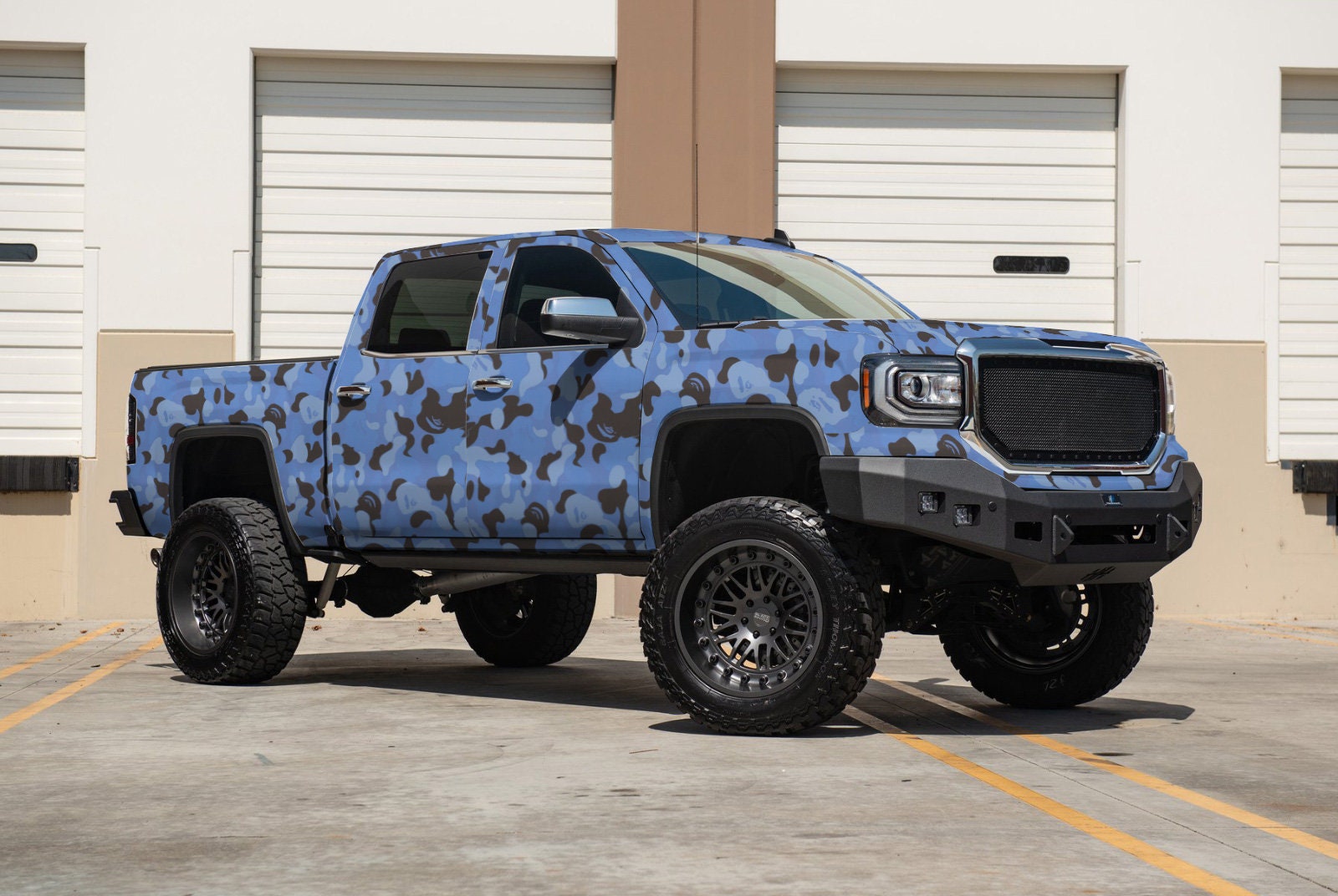 2-Pack Camo Car Wrap Samples - 4x8 Inch Dark Blue Ape Pattern Matte Vinyl Film