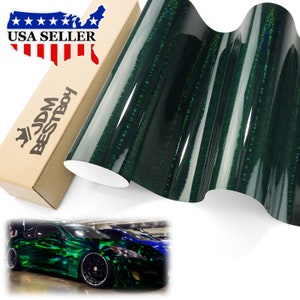 Midnight Green Holographic Brushed Aluminum Rainbow Laser Chrome Car Vehicle Vinyl Wrap Sticker Decal Air Release Bubble Free