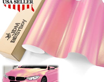 Light Pink Gold Galaxy Dust Matte Diamond Glitter Metallic Color Flip Car Vehicle Vinyl Wrap Sticker Decal Air Release Bubble Free DIY Film