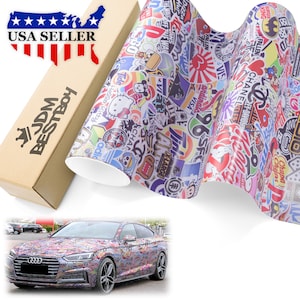 ES Sticker Bomb Graffiti Cartoon Car Vehicle Vinyl Wrap Sticker Decal Air Release Bubble Free