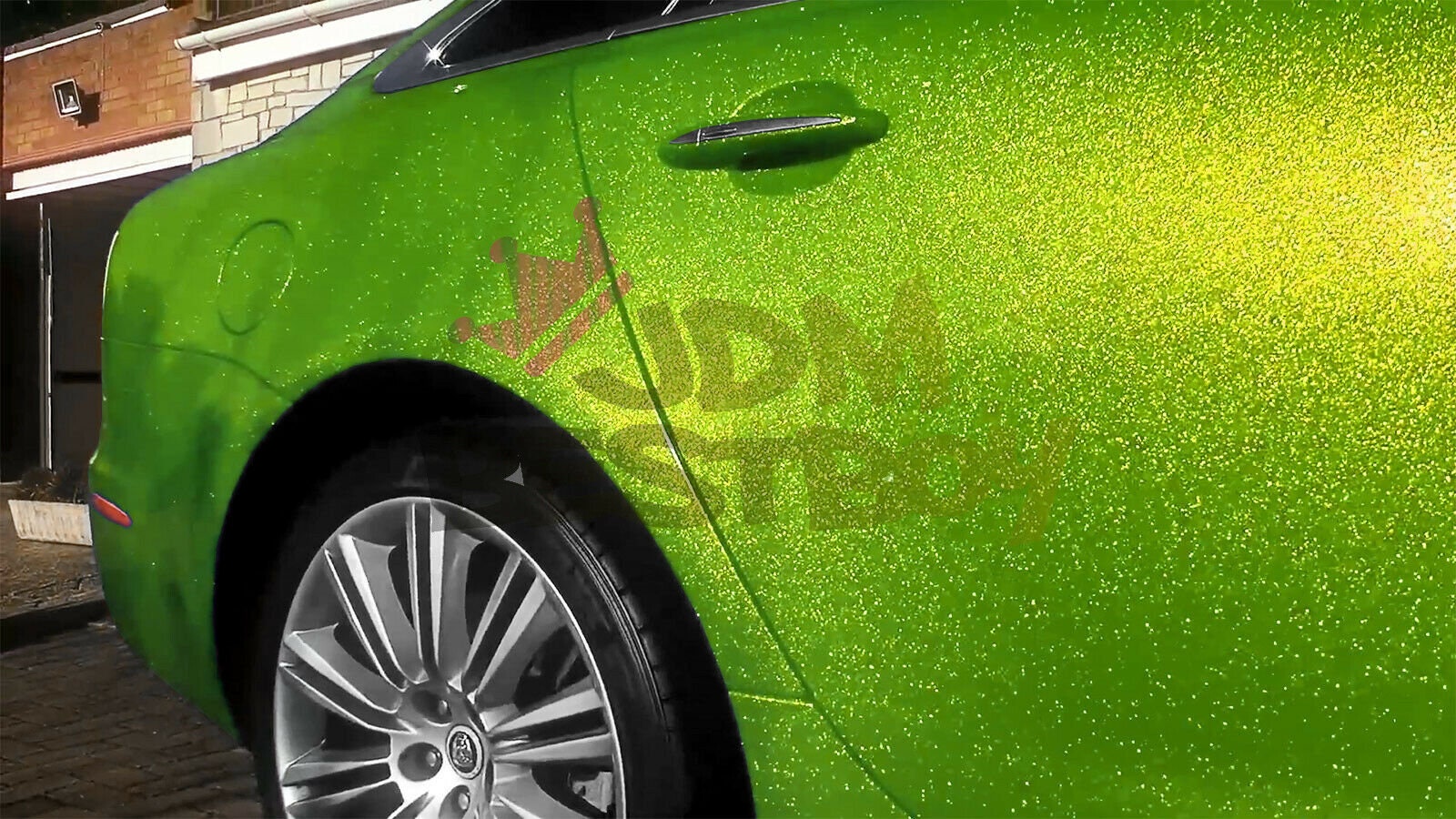 High Gloss Glitter Lime Green Sparkle Vinyl Wrap For Car Etsy