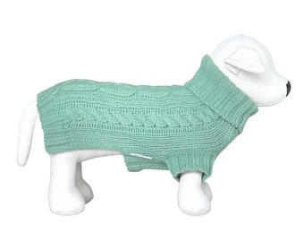 Coco Cable Dog Sweater/ Dog Jumper - Azure