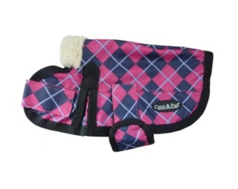 Waterproof Dog Coat 3009 Pink Check 