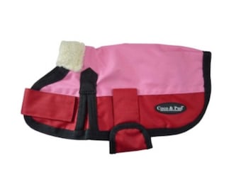 3009 Waterproof Dog Coat - Pink & Red