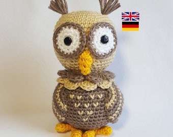 Pattern: Owl, Owl, crochet pattern, crocheted, crochet, amigurumi