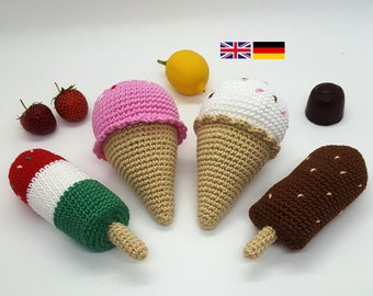 Ice cream amigurumi, ice cream crochet pattern, crochet pattern, ice cream crochet