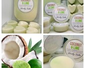COCONUT and LIME Wax Melts, UK Soy Wax Melts, wax pots and wax bars, strong wax melts
