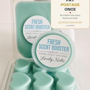 Fresh Scent Booster Soy Wax Melts, Handmade Vegan Laundry Inspired Snap Bar, Strong Fruity Floral Wax Melt, Clean Linen Home Fragrance