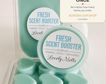 Fresh Scent Booster Soy Wax Melts, Handmade Vegan Laundry Inspired Snap Bar, Strong Fruity Floral Wax Melt, Clean Linen Home Fragrance