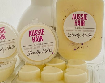 AUSSIE HAIR Wax Melts, Fresh Wax Melts, Fruity Melts, Vegan Wax Melts, Soy Wax Melts, Wax Melt Bars, Wax Melt Pots, Aussie Hair Shampoo melt