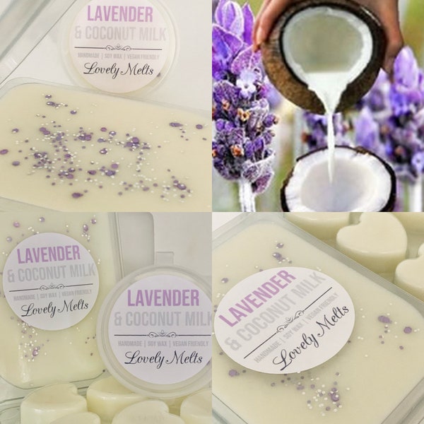 LAVENDER and COCONUT MILK Wax Melts, Lavender Wax Melts, Soy Wax Melts, Wax melts uk, Lavender Melts, Anxiety Wax Melts, Sleep Aid Melts