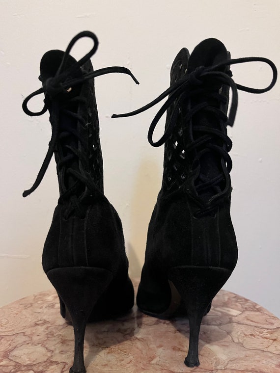 Iconic Vintage Azzedine Alaia Black Suede Boots - image 7