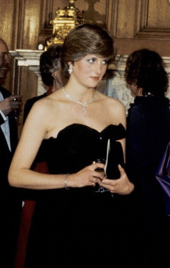 Vintage Velvet Dress- Princess Diana Style 1980s