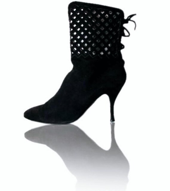 Iconic Vintage Azzedine Alaia Black Suede Boots