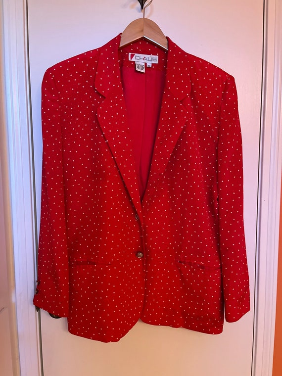 Vintage Silk Polka Dot Blazer