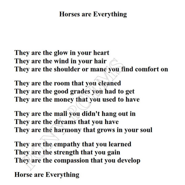 Horses Are Everything - Poem