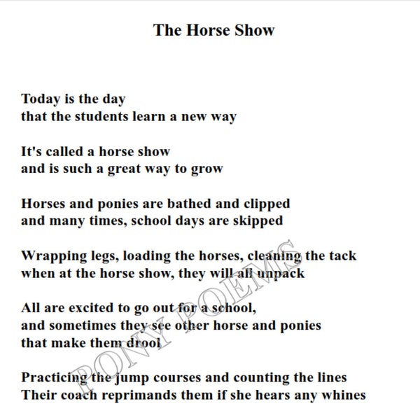 Horse Show Poem