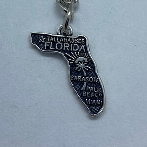 Florida State Keychain with Cities, double sided