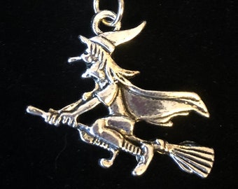 Witch on a Broom Keychain