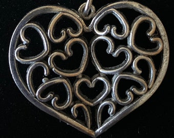 Hearts in a Heart Silver-Colored Keychain