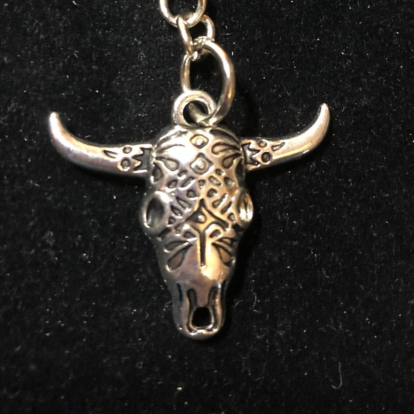 Miniature Cow Skull Keychain