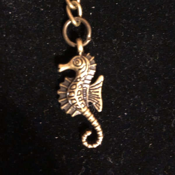 Bronze-Colored Seahorse Keychain