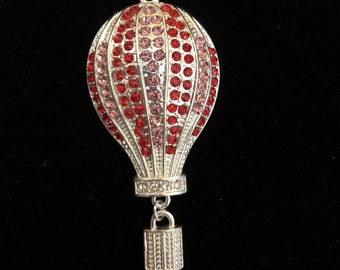 Rhinestone Hot Air Balloon Keychain