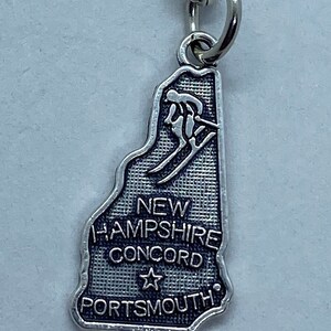 New Hampshire State Keychain With Cities