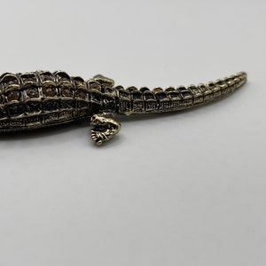 Large Rhinestone Alligator, Dark Bronze/Brown Coloring, Tail Moves Slightly image 6