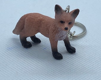 Red Fox Plastic Keychain