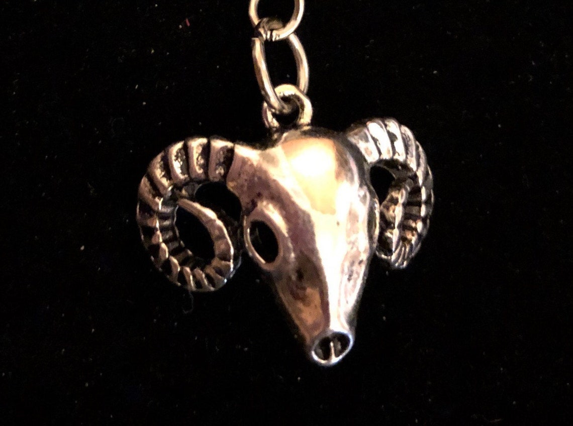 SilverColored Ram Head Keychain Etsy