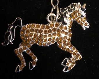 Rhinestone Horse Keychain