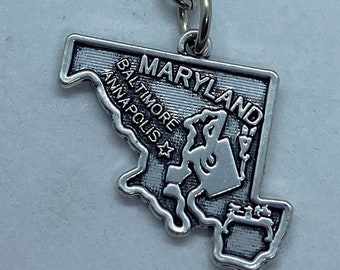 Maryland State Keychain with Cities