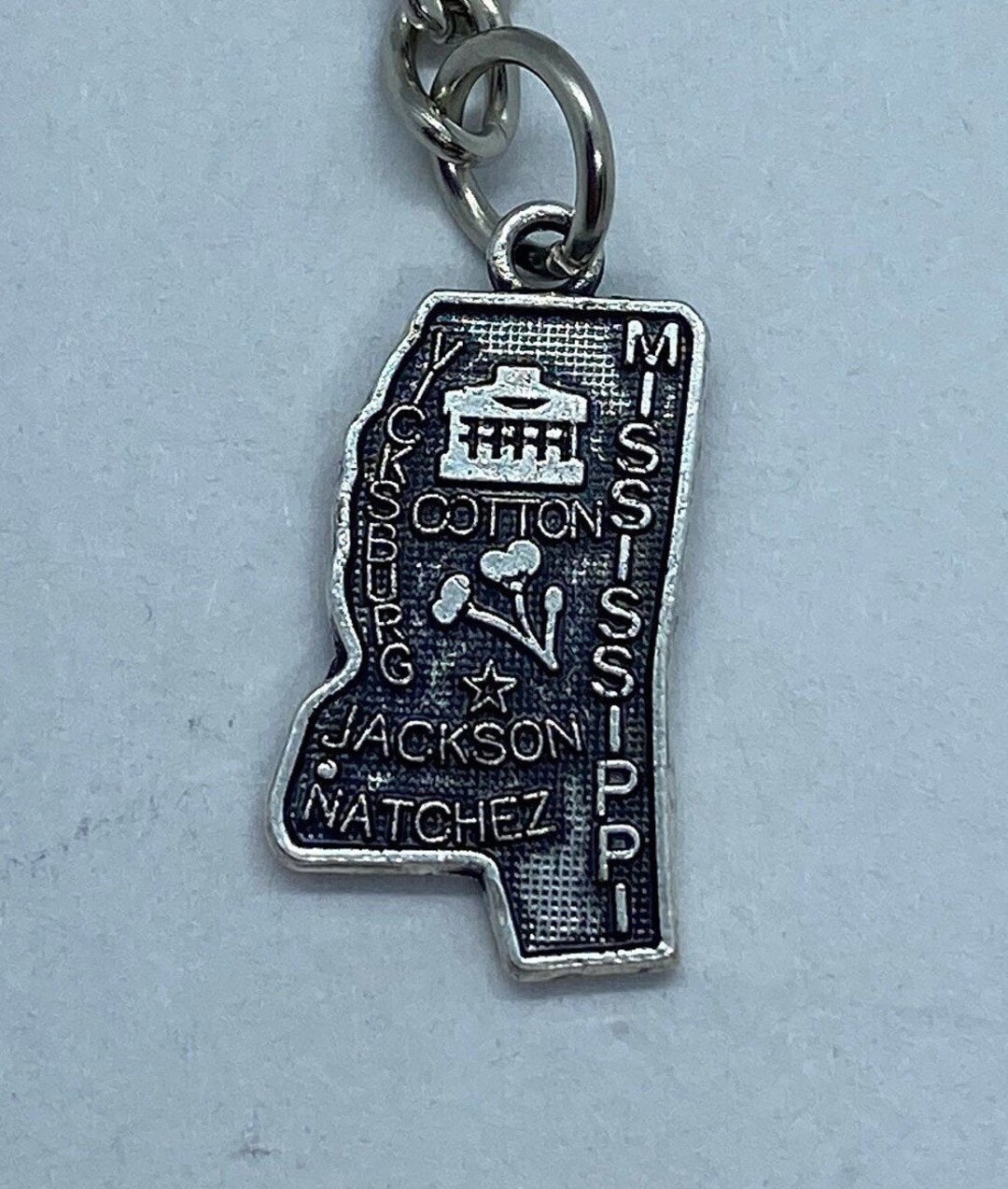 Mississippi State Keychain With Cities Etsy