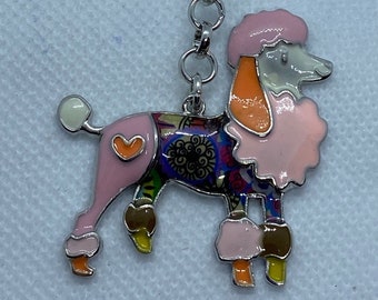 Colorful Enamel Poodle Dog