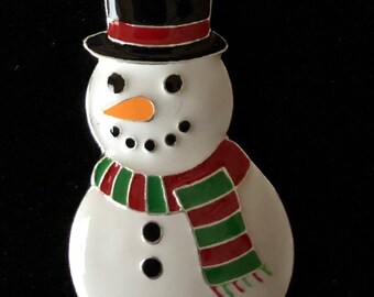 Snowman w/Scarf Enamel Keychain