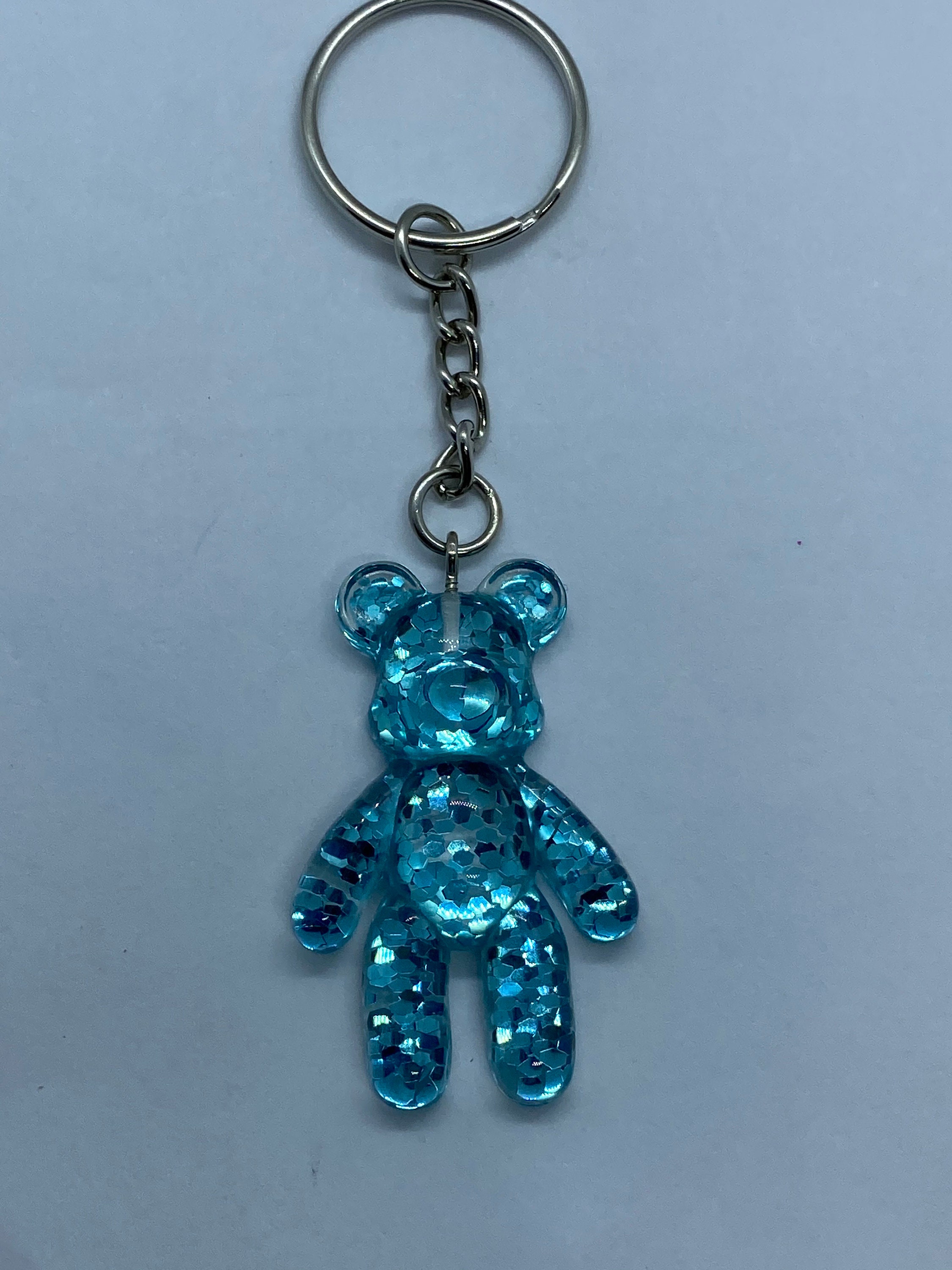 Miss A Glitter Teddy Bear Keychain