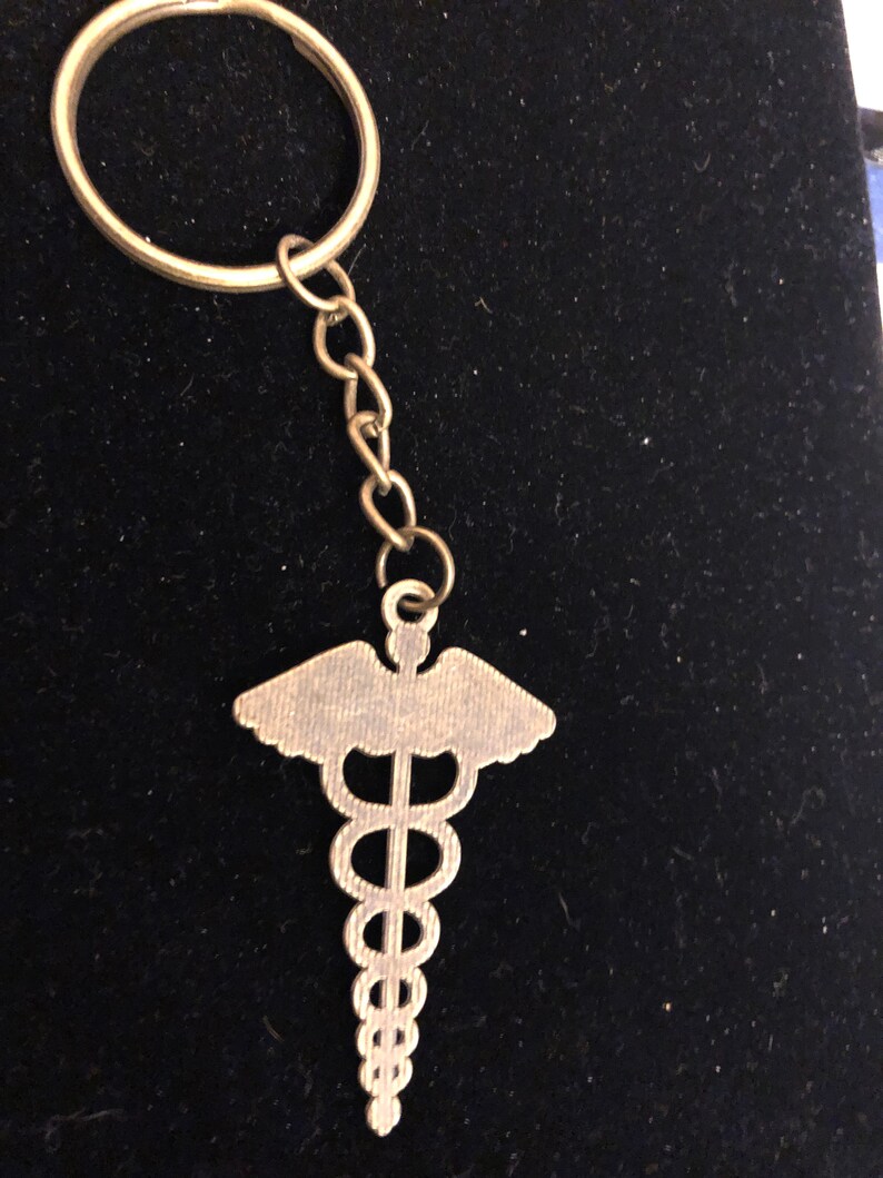 Caduceus Medical Symbol Keychain