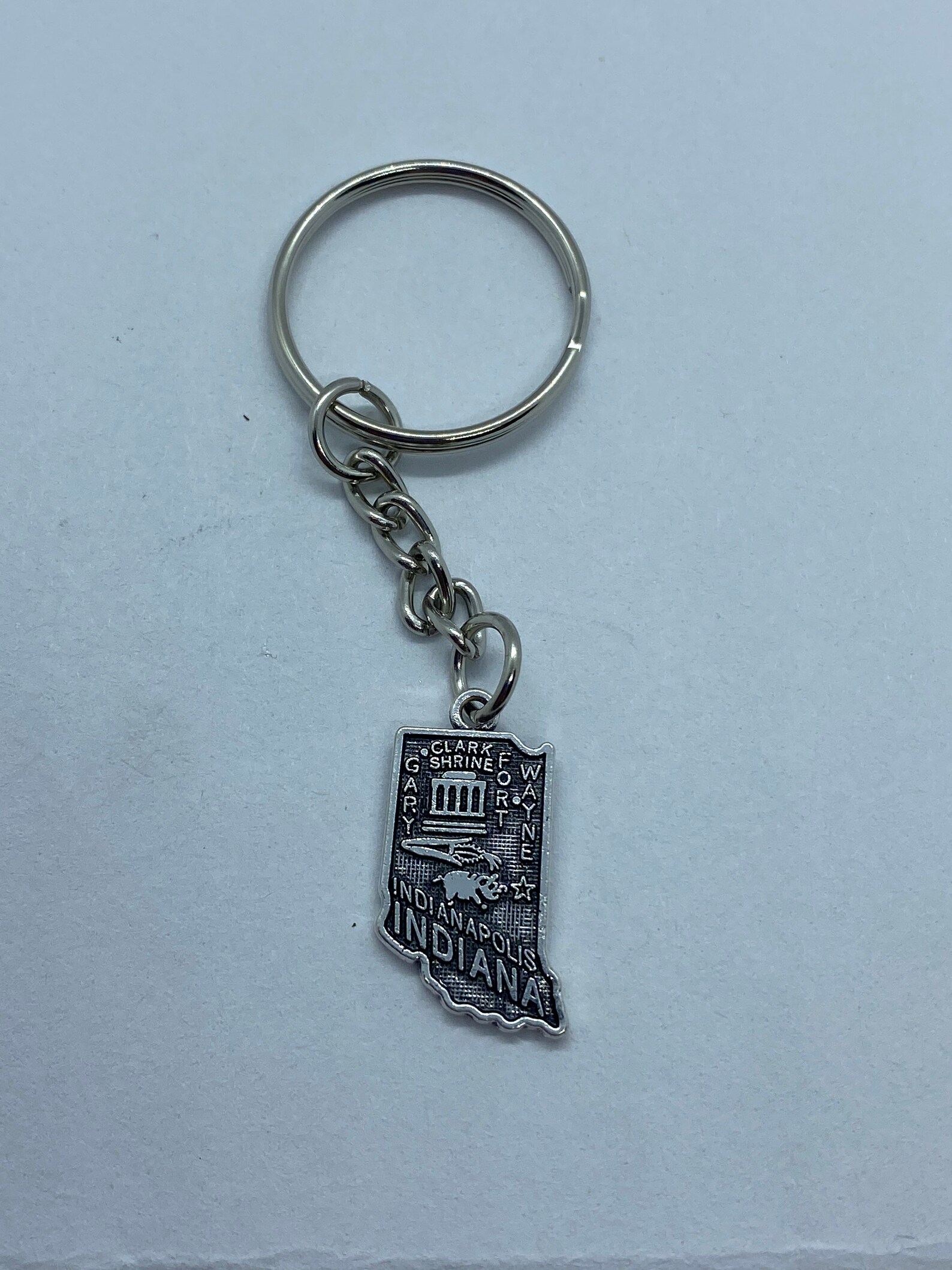 Indiana State Keychain With Cities Etsy