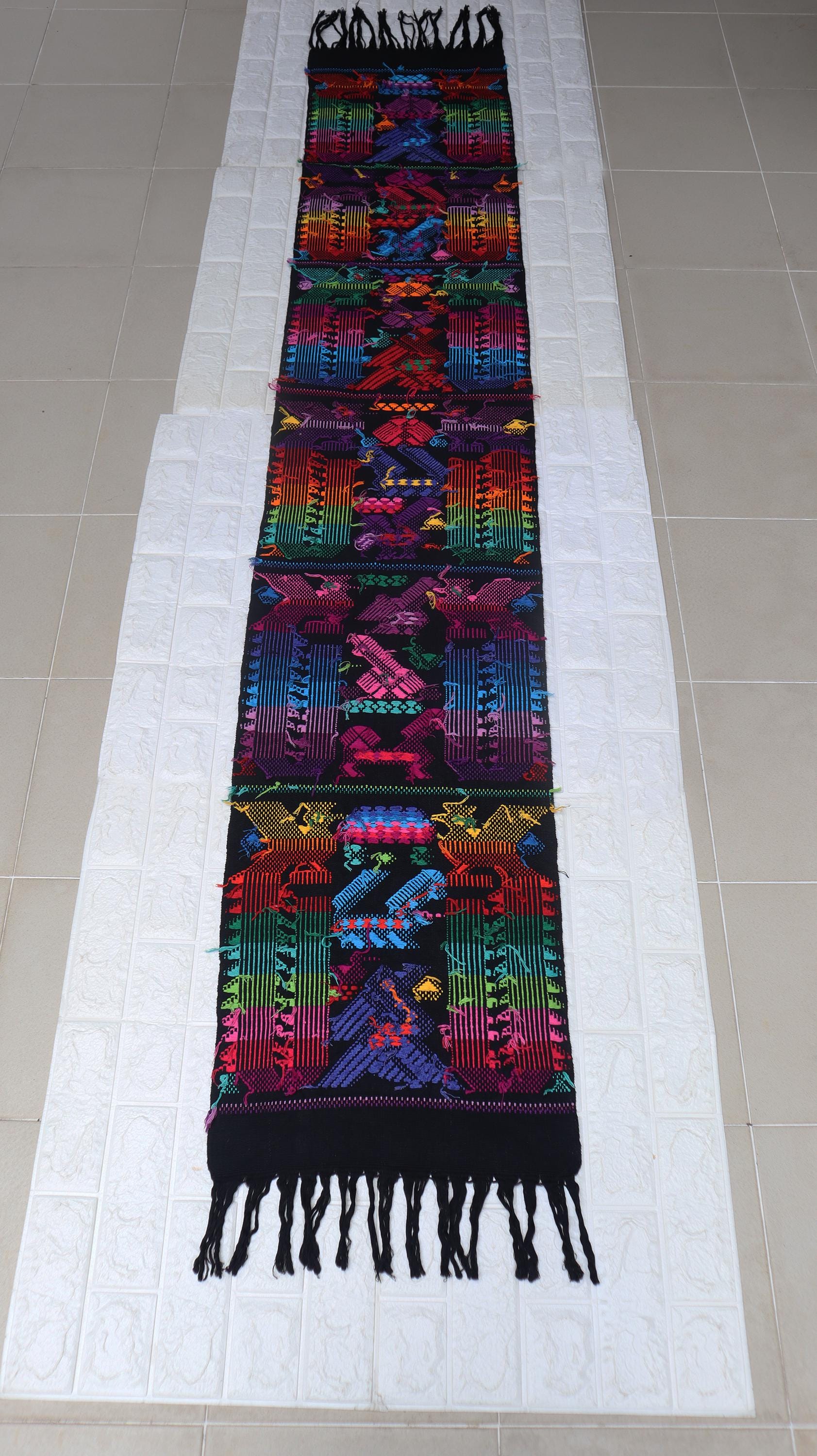 グアテマラ刺繍　タペストリー　ビンテージ　パヤ グアテマラ ヴィンテージ布 手織り 刺繍織物ラグ タペストリー