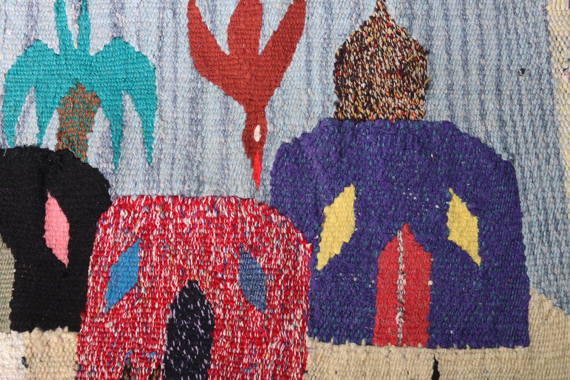 Egyptian Hand Woven Tapestry Wall Hanging-Folk Art Egypt-Wool Kilim Rug