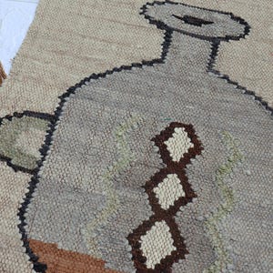 Tapisserie murale vintage en laine tissée à la main, motif bouteille inca péruvien, tapisserie murale. Pérou, textile, art folklorique, décoration d&#39;intérieur, Amérique du Sud.