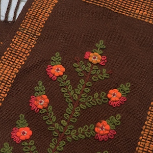 Poland Vintage Cepelia Tapestry Colorful Flower Motif Wool Rug Sumak Kilim. Polish Wall Hanging Handwoven Folk Art Home Decor Nature Lovers.