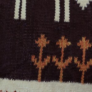 Vintage Scandinavian Style Wool Tapestry Peacock Motif Wall Hanging Rug Folk Art Home Decor. image 10