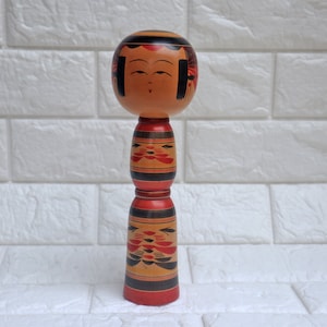Vintage Traditional Japanese Doll Yajiro Kokeshi by Minao Sato Wood Carving Figurine. Japan Wood Craft Special Gift Home Decor.