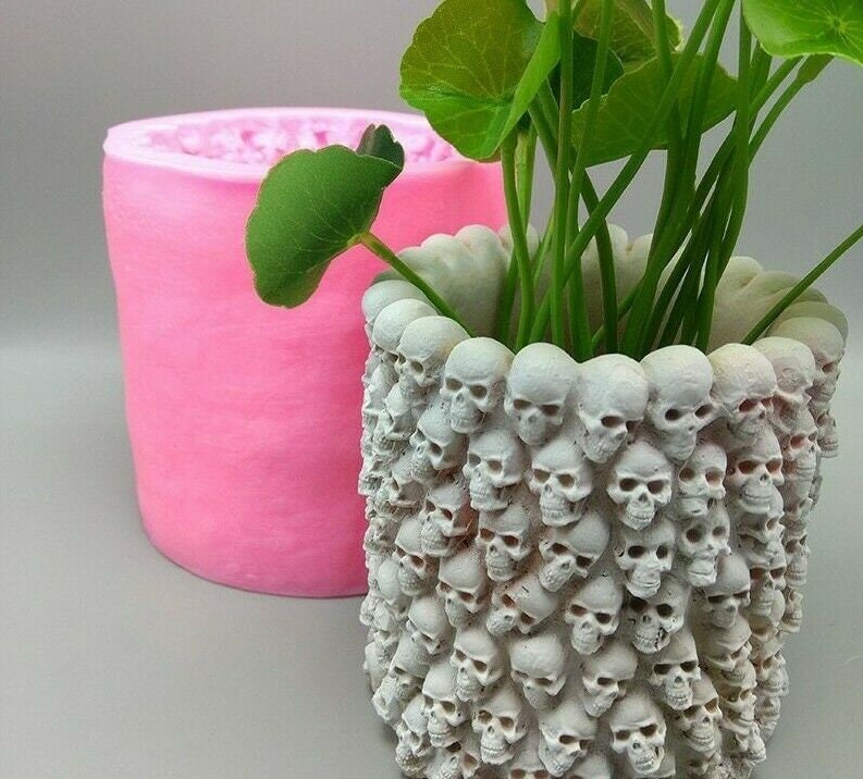 3D Skull Silicone Mold Flower Pot Mould Plant Pot Mould Etsy