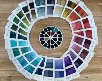 ENSEMBLE DE SÉLECTION POPULAIRE de 24 couleurs Glaçure blanche Palette d'aquarelles en céramique Ensemble d'échantillons d'aquarelle Ensemble d'aquarelles en granulation